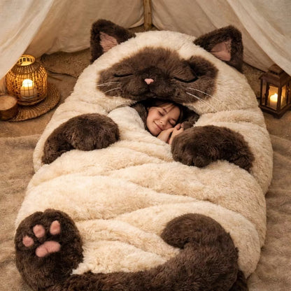 🔥Hot Sale 49% OFF!🌟🐱 Fluffy cat sleeping bag– Soft, Warm & Purrfectly Cozy😴💤